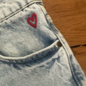 Light Blue Distressed Jeans by Desigual brand new size 4 with beautiful heart
